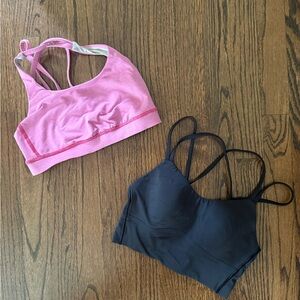 Pink and Black Sports Bras